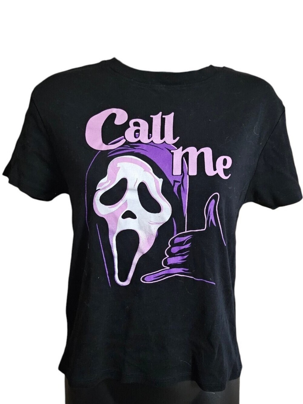Scream Ghost Face Call Me LG Boyfriend Fit Girls T-Shirt - Picture 8 of 13